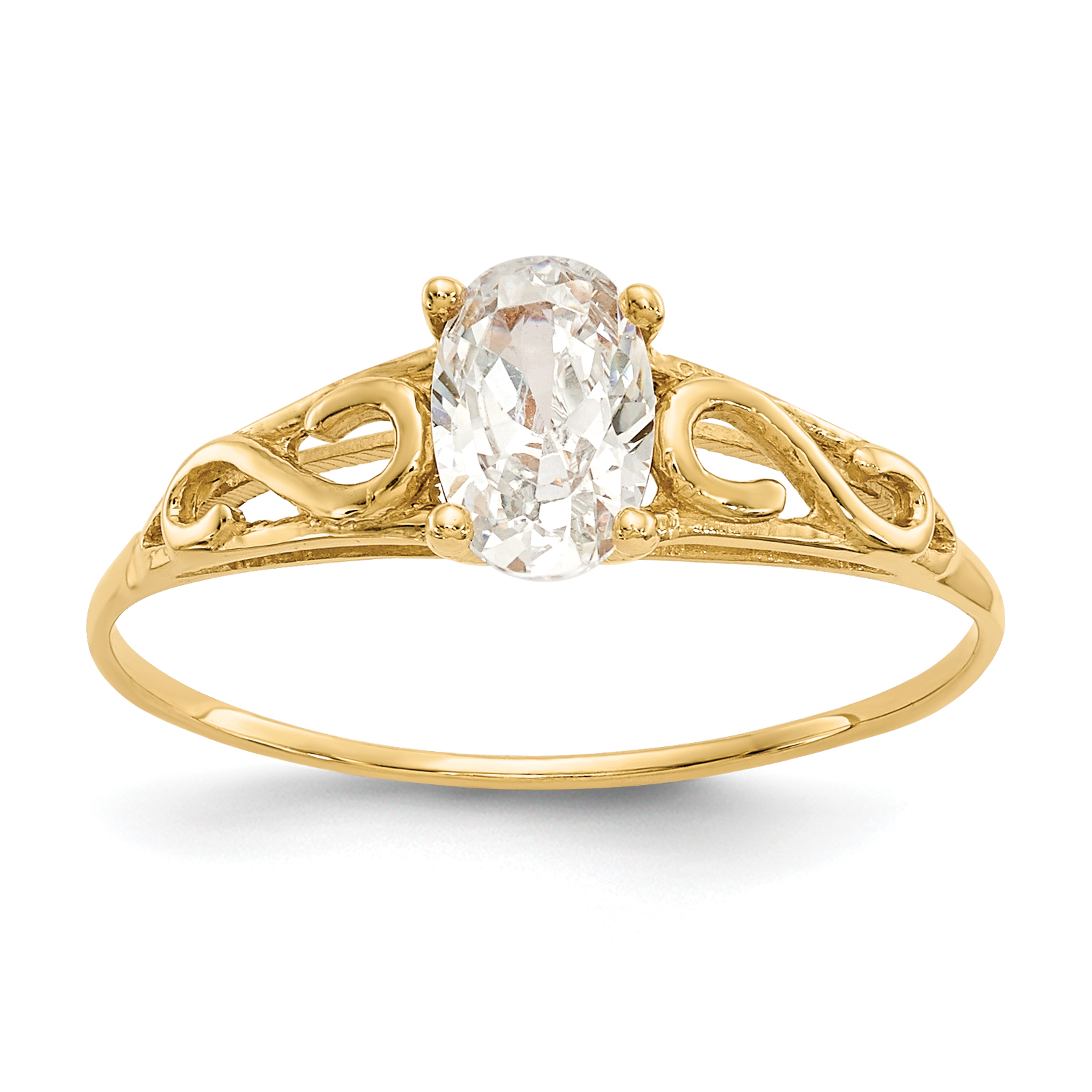 14k Madi K Synthetic White Spinel Ring (GK278)