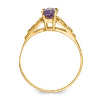 14K Yellow Gold Madi K 6x 4mm Oval Synthetic Alexandrite Birthstone Ring view 2