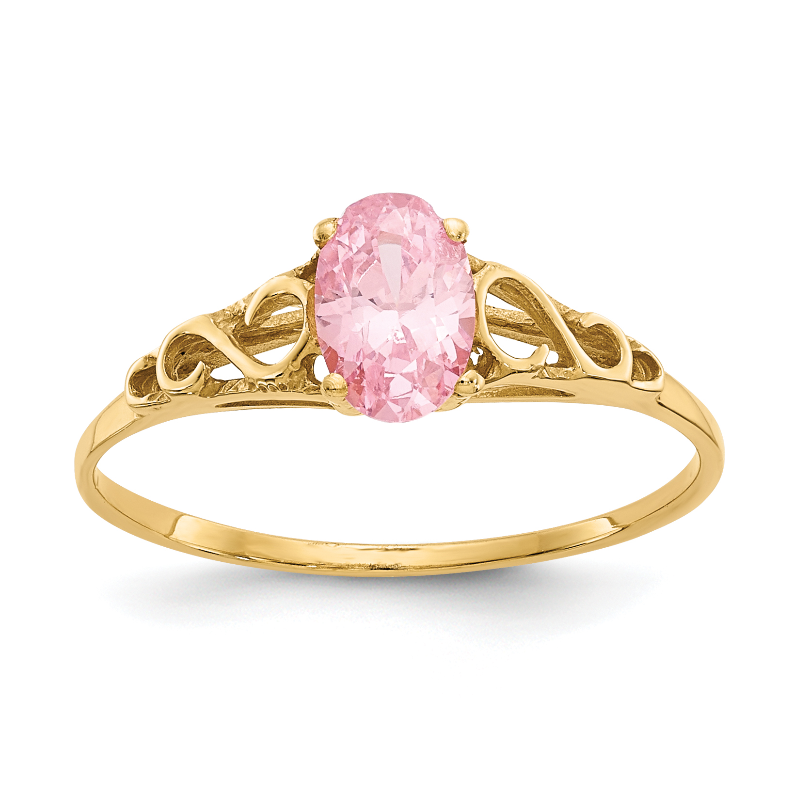 14k Madi K Synthetic Rose Zircon Ring (GK284)