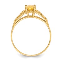 14K Yellow Gold Madi K 6x 4mm Oval Synthetic Citrine Birthstone Ring view 2