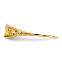 14K Yellow Gold Madi K 6x 4mm Oval Synthetic Citrine Birthstone Ring view 3