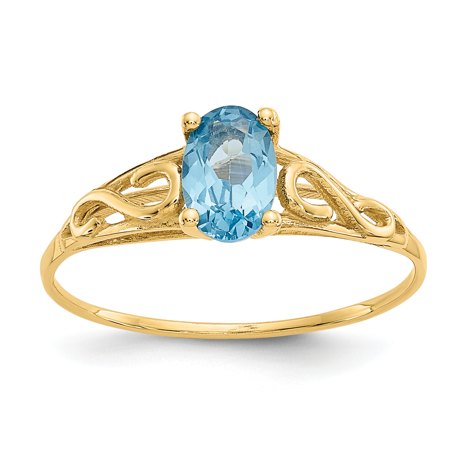14k Madi K Synthetic Blue Zircon Ring (GK286)