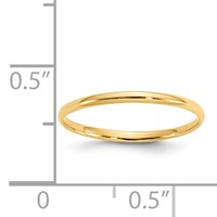 14K Yellow Gold Madi K Polished 1mm Half Round Band Ring - Size 3 view 4