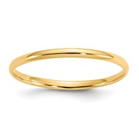 14K Yellow Gold Madi K Polished 1mm Half Round Band Ring - Size 3 view 1