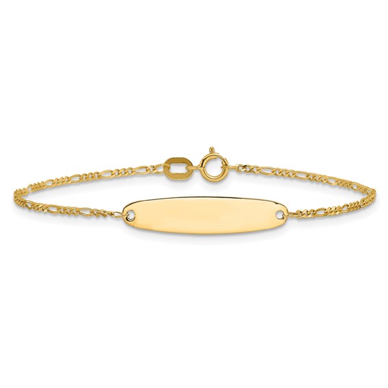 14k Madi K Figaro 5x22mm Oval 6 inch Baby ID Bracelet
