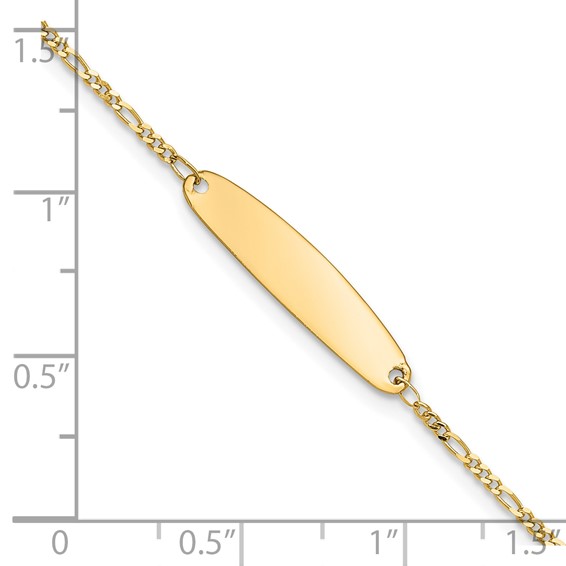 14k Madi K Figaro 5x22mm Oval 6 inch Baby ID Bracelet