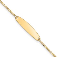 14K Yellow Gold Madi K Figaro 5x 22mm Oval ID Bracelet, 6" view 1