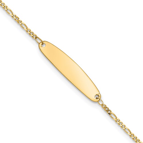 14K Yellow Gold Madi K Figaro 5x 22mm Oval ID Bracelet, 6"