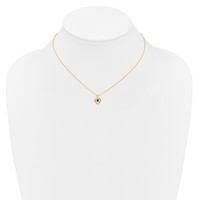14K Yellow Gold Madi K 3mm Garnet Heart Birthstone Necklace, 15" view 4