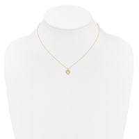 14K Yellow Gold Madi K 3mm Aquamarine Heart Birthstone Necklace, 15" view 4