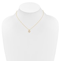 14K Yellow Gold Madi K 3mm White Zircon Heart Birthstone Necklace, 15" view 4