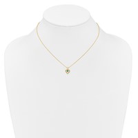 14K Yellow Gold Madi K 3mm Emerald Heart Birthstone Necklace, 15" view 4