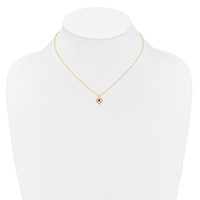 14K Yellow Gold Madi K 3mm Rhodolite Garnet Heart Birthstone Necklace, 15" view 4
