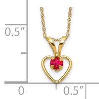 14K Madi K 3mm Ruby Heart Birthstone 15 Inch Necklace view 3