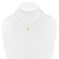 14K Yellow Gold Madi K 3mm Peridot Heart Birthstone Necklace, 15" view 4