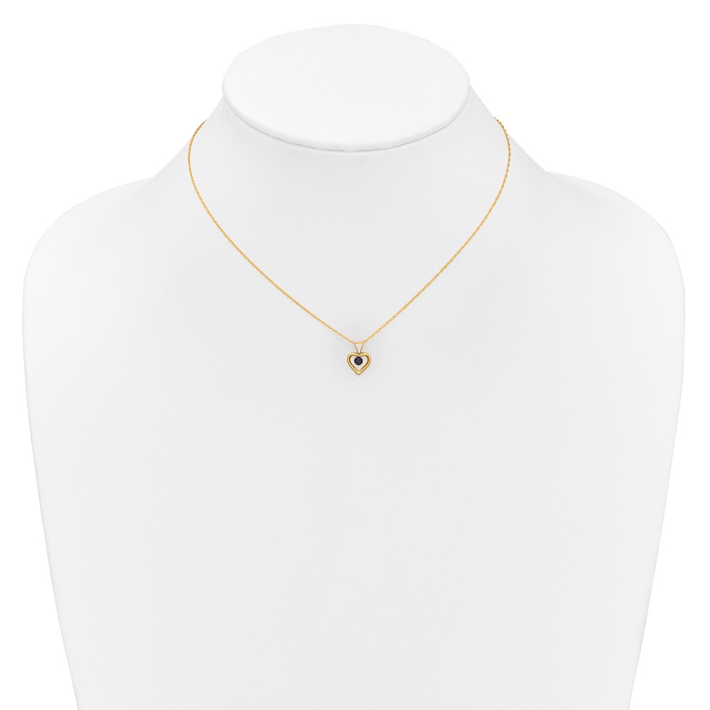 14k Madi K 3mm Sapphire Heart Birthstone Necklace (GK411-15)
