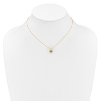14K Yellow Gold Madi K 3mm Sapphire Heart Birthstone Necklace, 15" view 4
