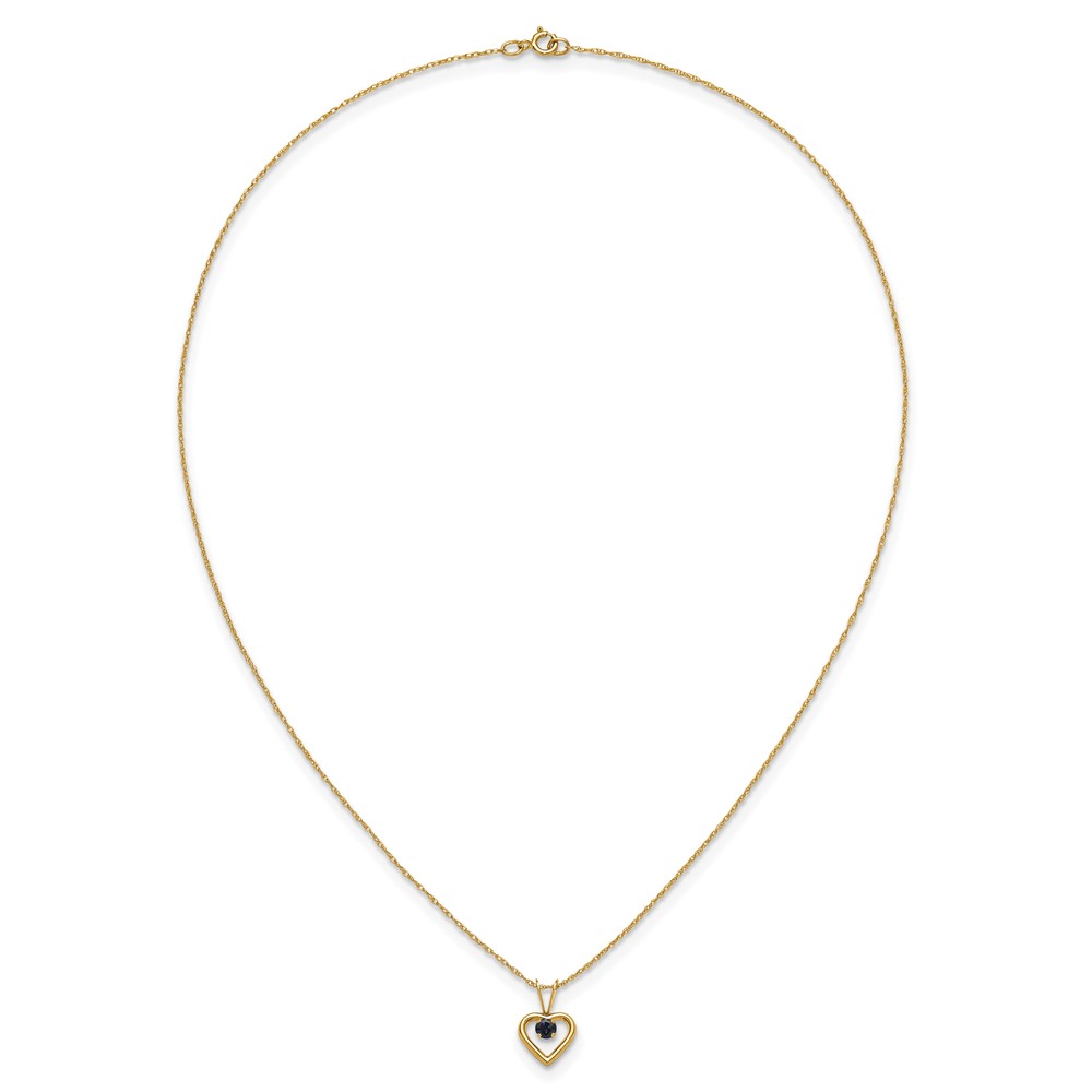 14k Madi K 3mm Sapphire Heart Birthstone Necklace (GK411-15)