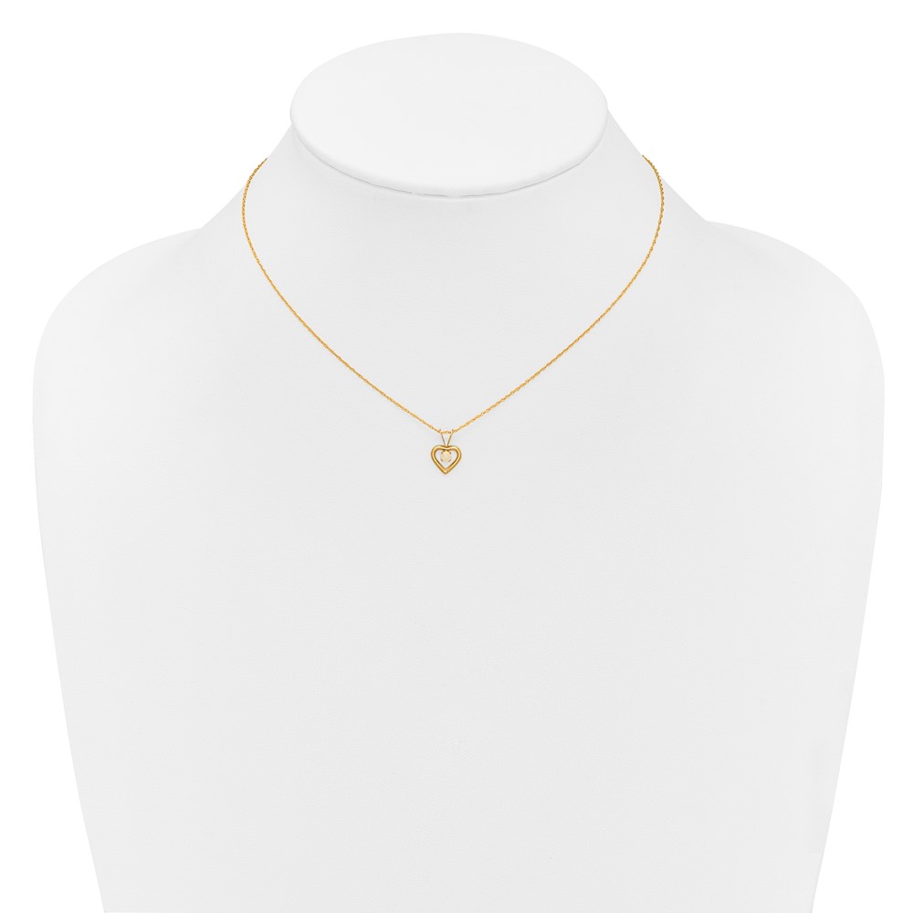 14k Madi K 3mm Opal Heart Necklace (GK412-15)