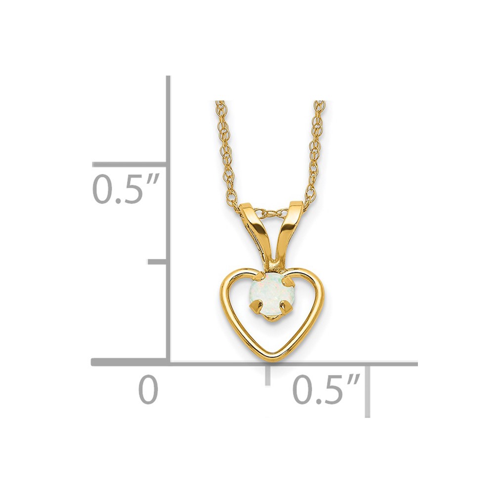 14k Madi K 3mm Opal Heart Necklace (GK412-15)