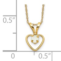 14K Yellow Gold Madi K 3mm Opal Heart Necklace, 15" view 3