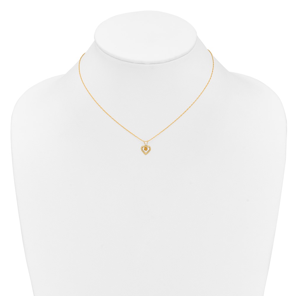 14k Madi K 3mm Citrine Heart Birthstone Necklace (GK413-15)