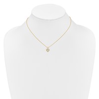 14K Yellow Gold Madi K 3mm Blue Zircon Heart Birthstone Necklace, 15" view 4