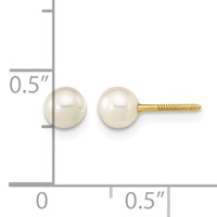 14K Yellow Gold Madi K 4-5mm White Near-Round Freshwater Cultured Pearl Screwback Post Earrings view 4