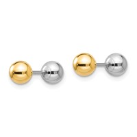 14K Madi K Two-tone Reversible 5mm Ball Screw Earrings view 4