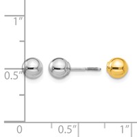 14K Madi K Two-tone Reversible 5mm Ball Screw Earrings view 5