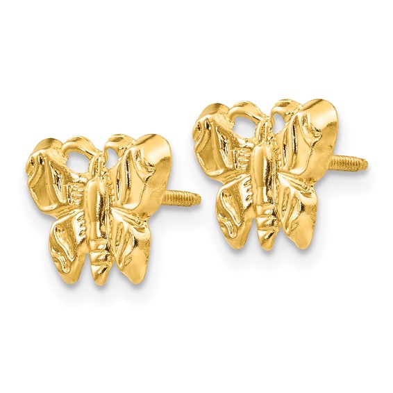 14k Madi K Butterfly Childrens Screwback Post Earrings