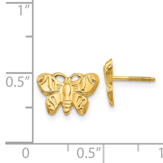14k Madi K Butterfly Childrens Screwback Post Earrings
