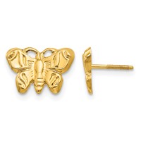 14K Madi K Butterfly Screwback Post Earrings view 1