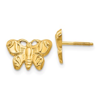 14k Madi K Butterfly Childrens Screwback Post Earrings