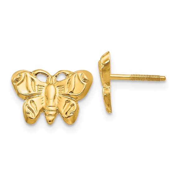 14k Madi K Butterfly Childrens Screwback Post Earrings