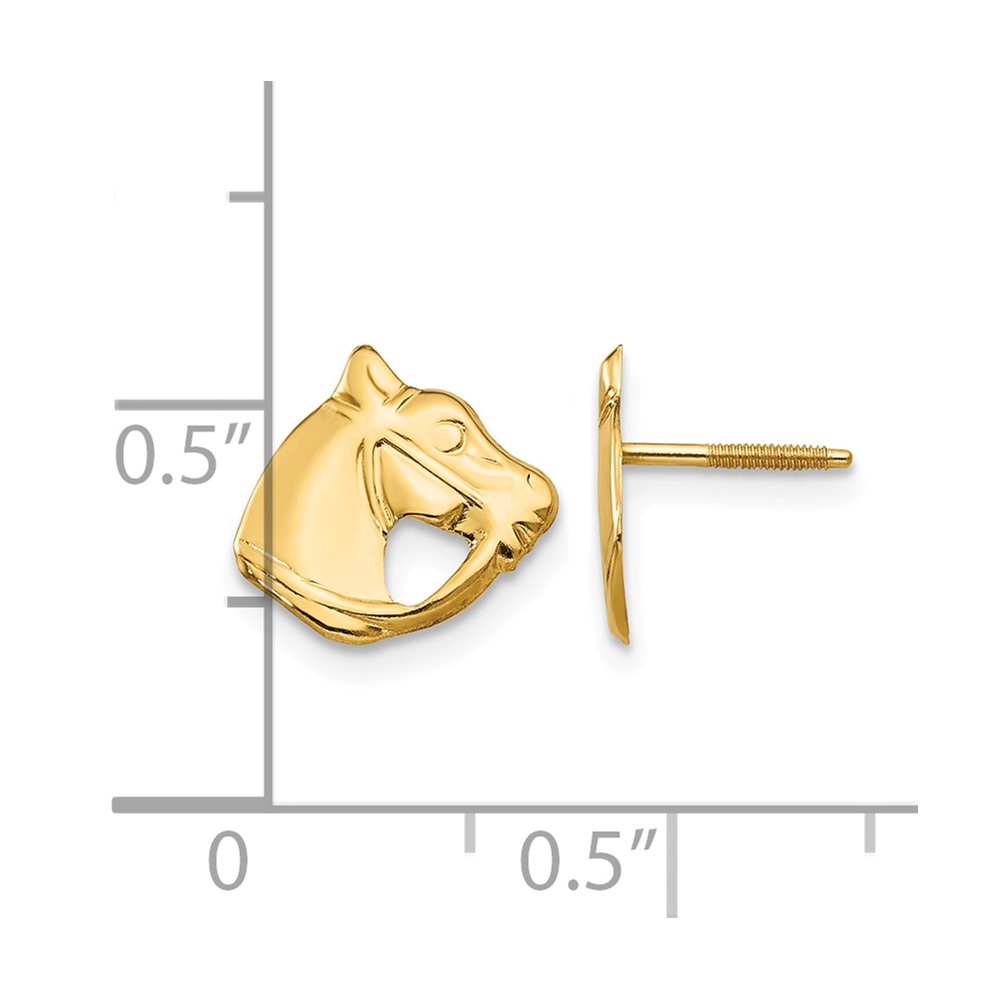 14k Madi K Horse Head Earrings (GK428)
