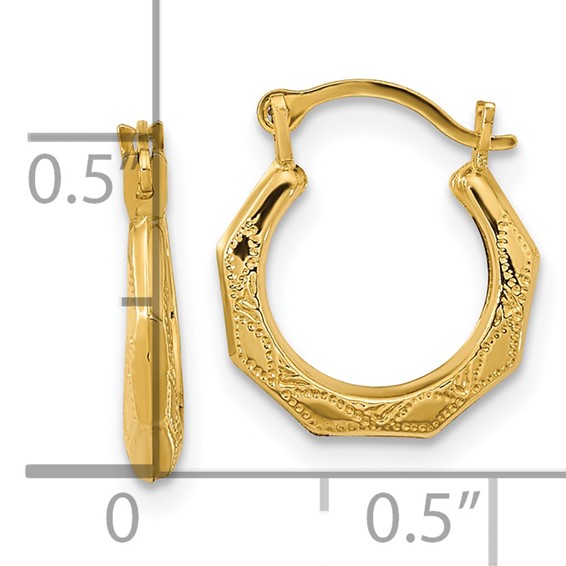 14k Madi K Textured 13mm Hoop Earrings