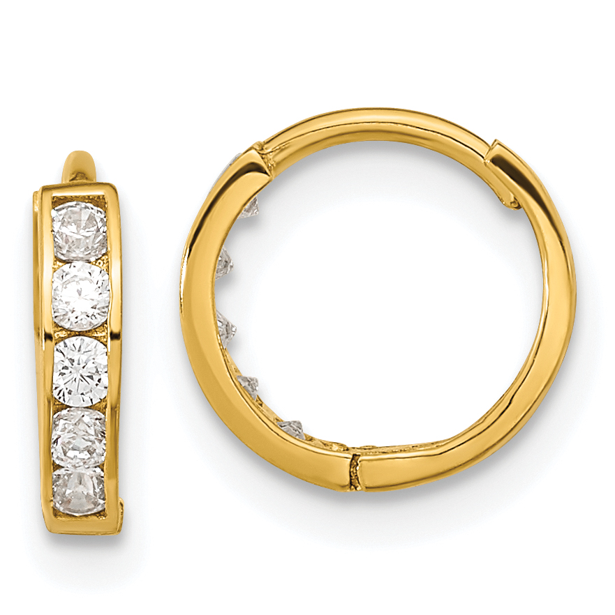 14k Madi K CZ Hinged Hoop Earrings GK538 886774998169| eBay