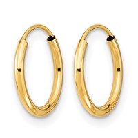 14K Yellow Gold Madi K 1x 12mm Endless Hoop Earrings view 2