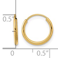 14K Yellow Gold Madi K 1x 12mm Endless Hoop Earrings view 3