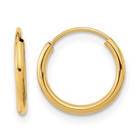 14K Yellow Gold Madi K 1x 12mm Endless Hoop Earrings view 1