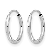 14K White Gold Madi K 1x 12mm Endless Hoop Earrings view 2