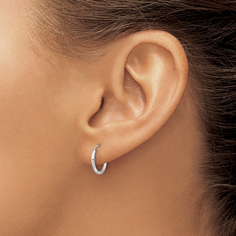 14k White Gold Madi K Endless Hoop Earrings (GK566)
