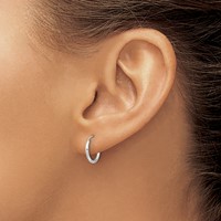 14K White Gold Madi K 1x 12mm Endless Hoop Earrings view 3