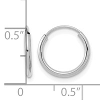 14K White Gold Madi K 1x 12mm Endless Hoop Earrings view 5