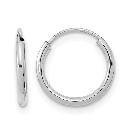 14K White Gold Madi K 1x 12mm Endless Hoop Earrings