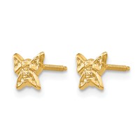 14K Yellow Gold Madi K Butterfly Screwback Post Earrings view 2