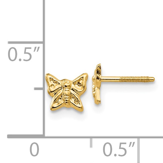 14k Madi K Butterfly Childrens Screwback Post Earrings