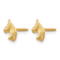 14K Yellow Gold Madi K Unicorn Post Earrings view 2