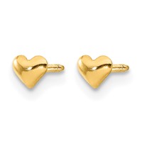 14K Yellow Gold Madi K 4.00mm Heart Post Earrings view 2
